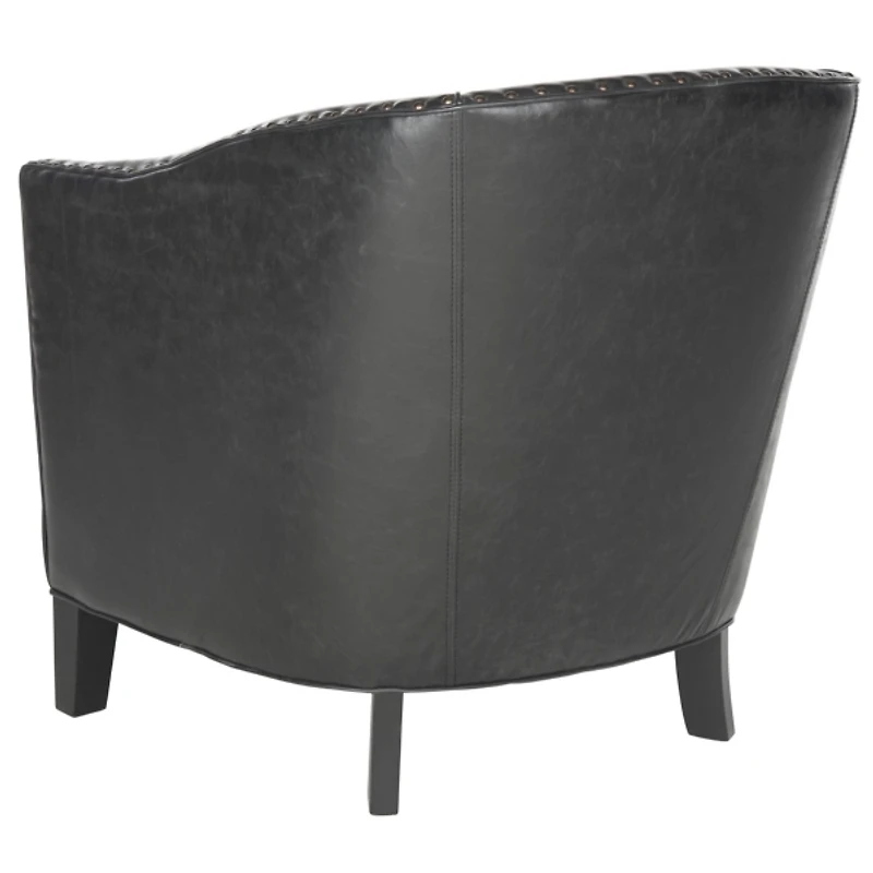 Black Faux Leather Evan Accent Chair