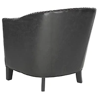 Black Faux Leather Evan Accent Chair