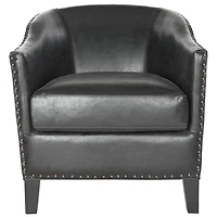 Black Faux Leather Evan Accent Chair