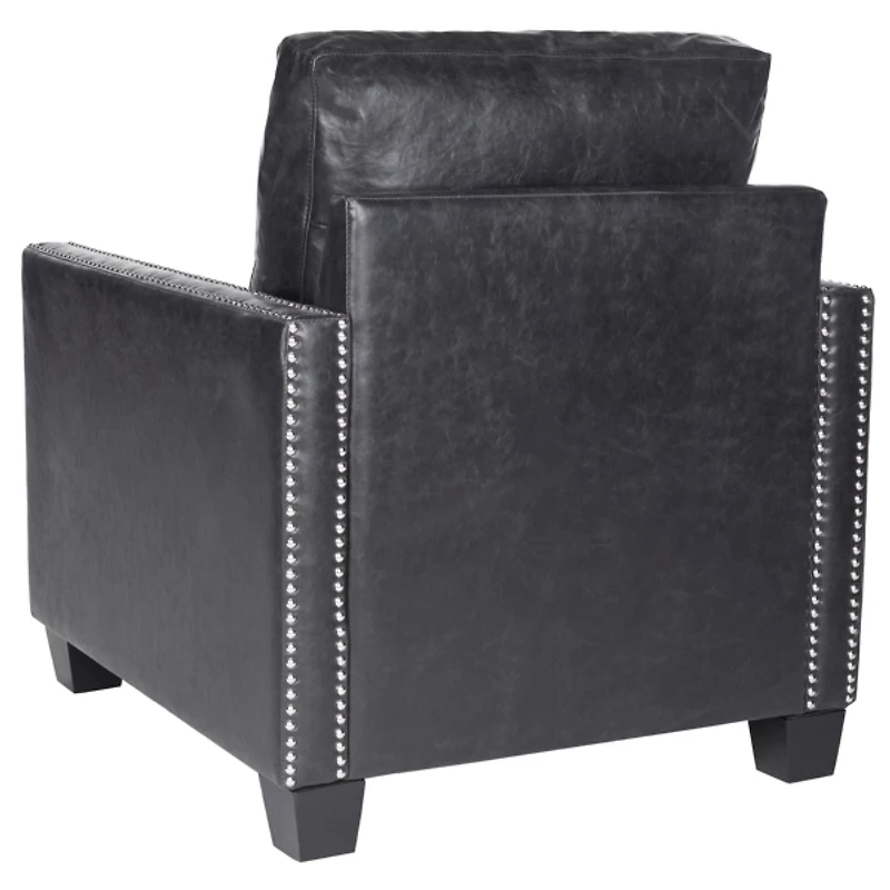 Black Faux Leather York Accent Chair
