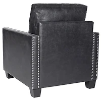 Black Faux Leather York Accent Chair