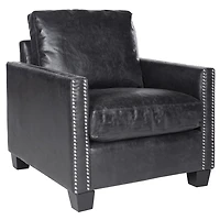 Black Faux Leather York Accent Chair