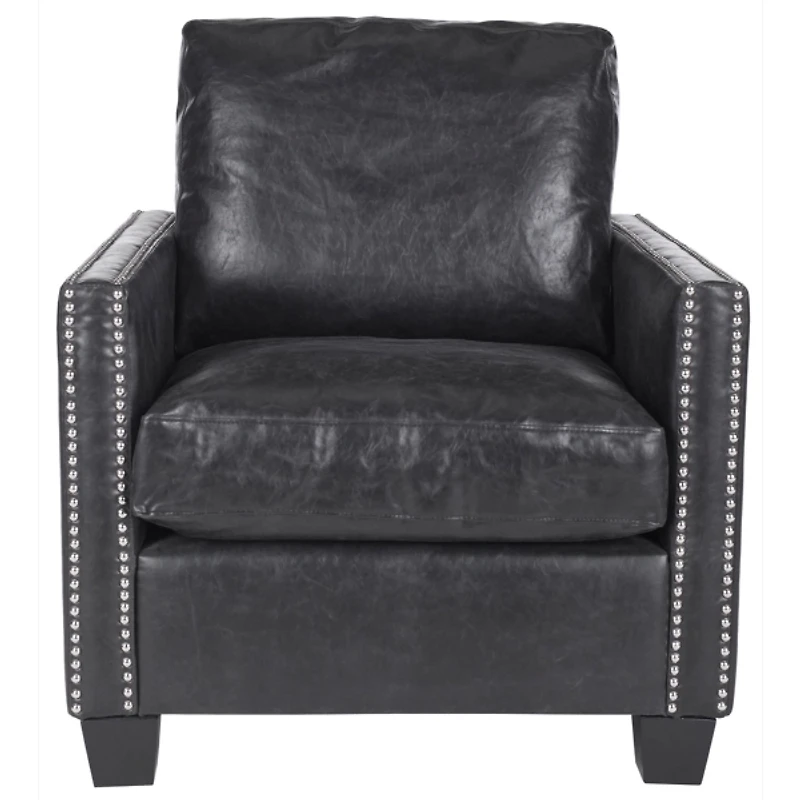 Black Faux Leather York Accent Chair