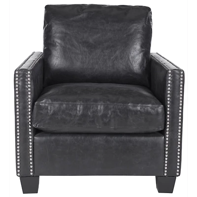 Black Faux Leather York Accent Chair
