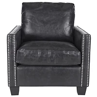 Black Faux Leather York Accent Chair