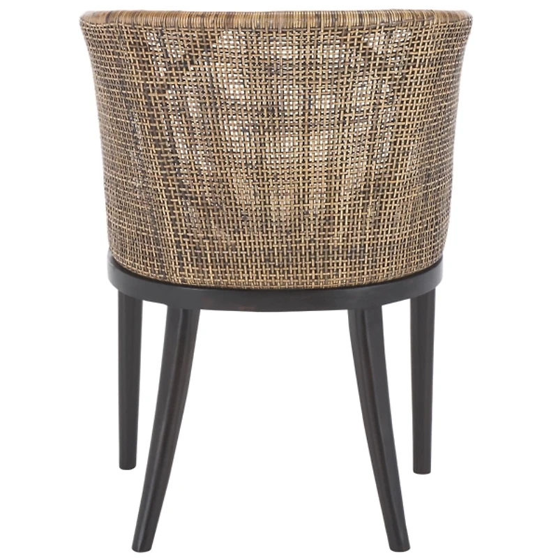 Vana Woven Rattan and Wood Accent Chair