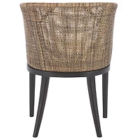 Vana Woven Rattan and Wood Accent Chair