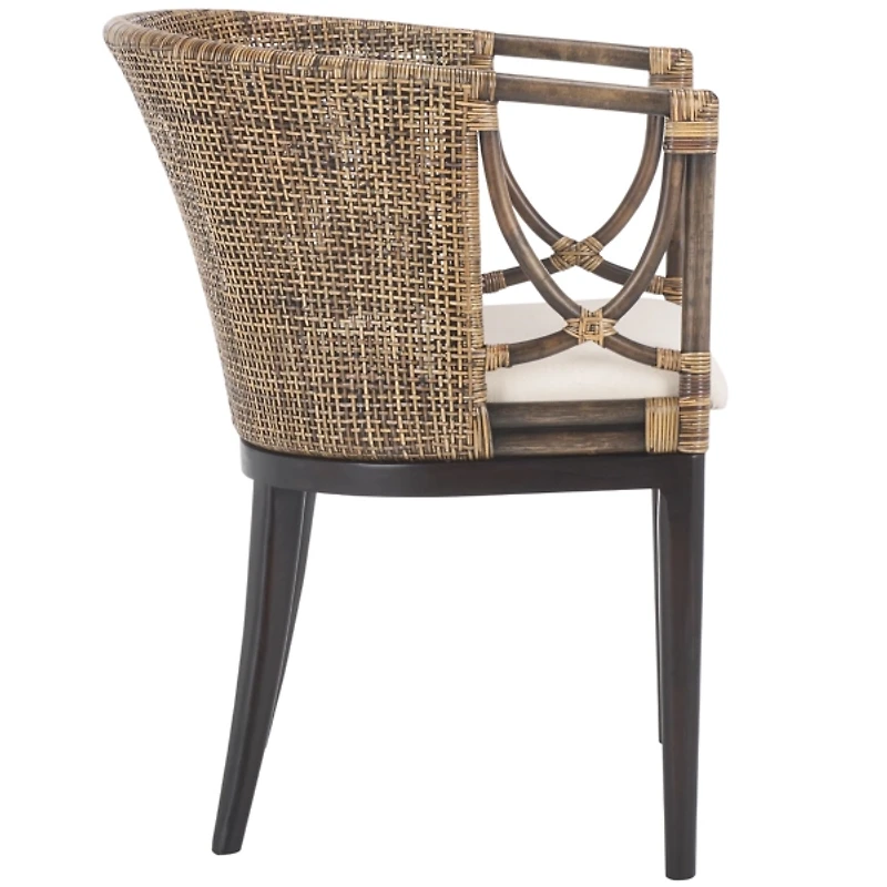 Vana Woven Rattan and Wood Accent Chair