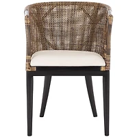 Vana Woven Rattan and Wood Accent Chair