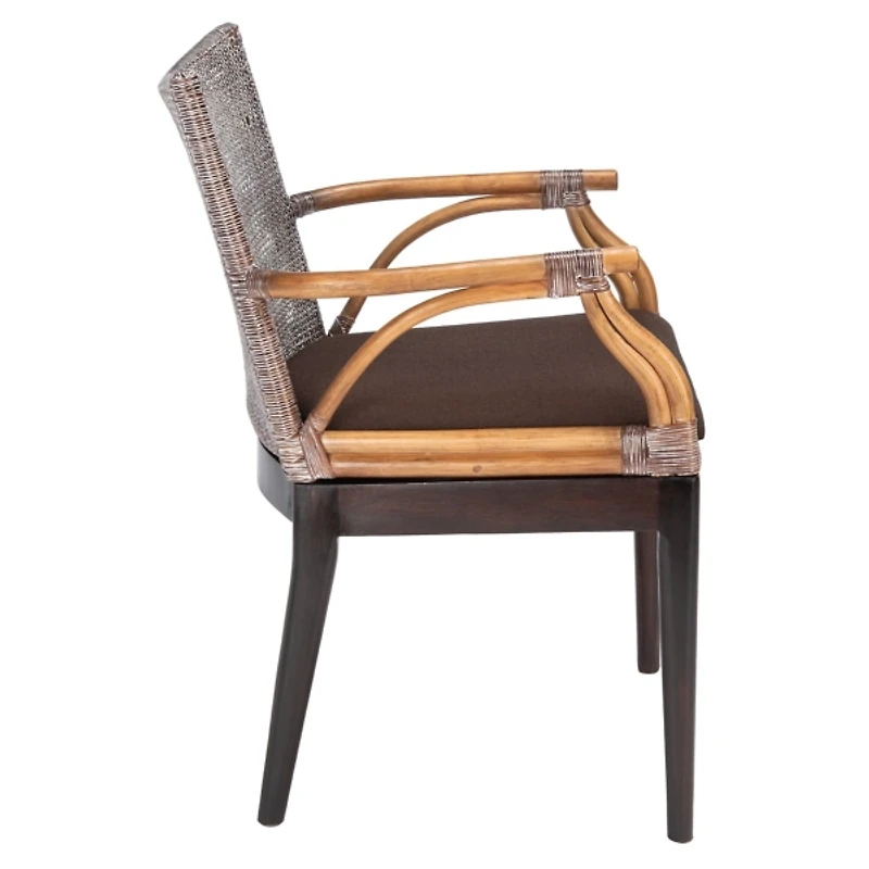 Brown White Wash Rattan Gia Accent Chair