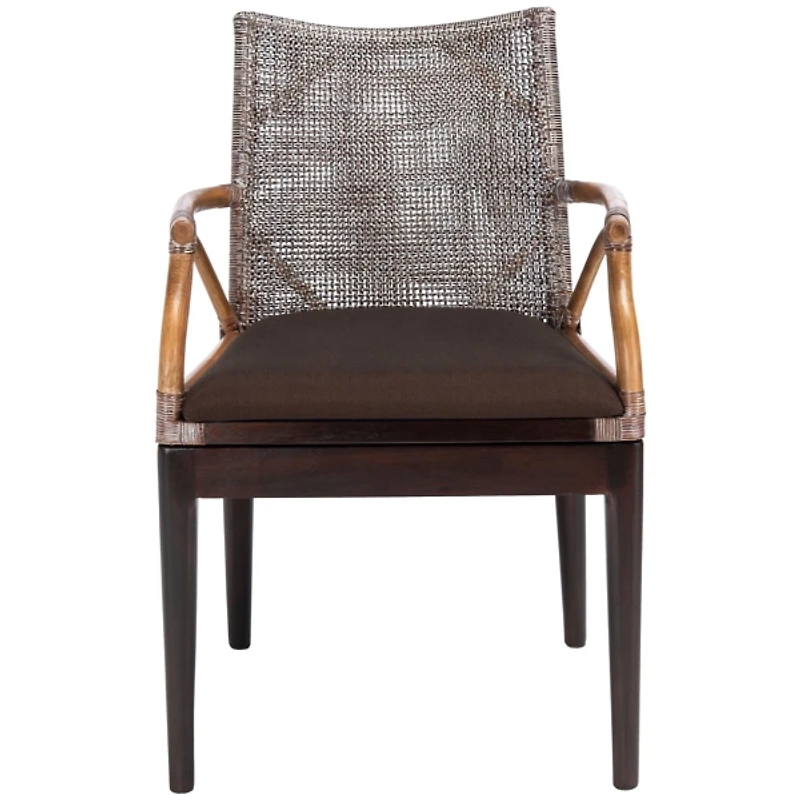 Brown White Wash Rattan Gia Accent Chair