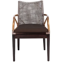 Brown White Wash Rattan Gia Accent Chair