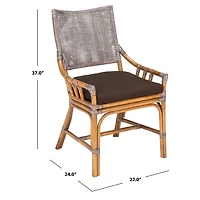 Coastal Brown Rattan Donna Accent Chair