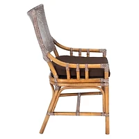 Coastal Brown Rattan Donna Accent Chair