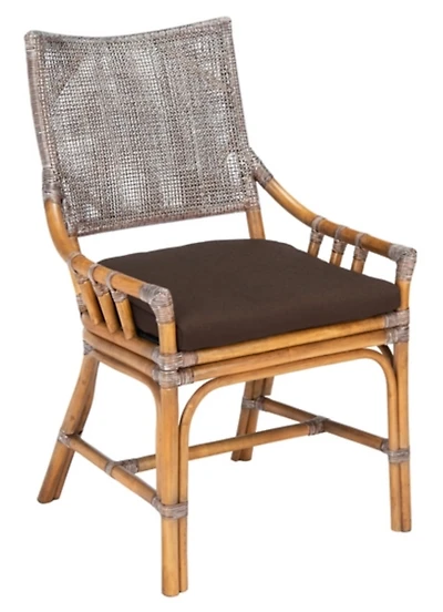 Coastal Brown Rattan Donna Accent Chair