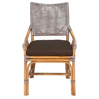 Coastal Brown Rattan Donna Accent Chair