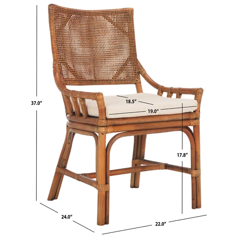 Coastal Honey Rattan Donna Accent Chair