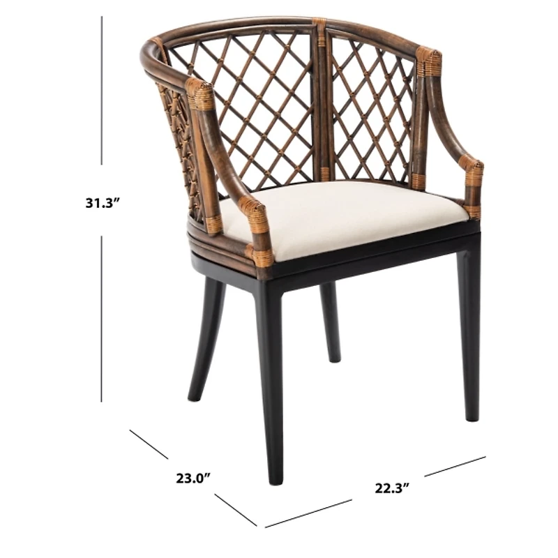 Black & Brown Rattan Carly Accent Chair