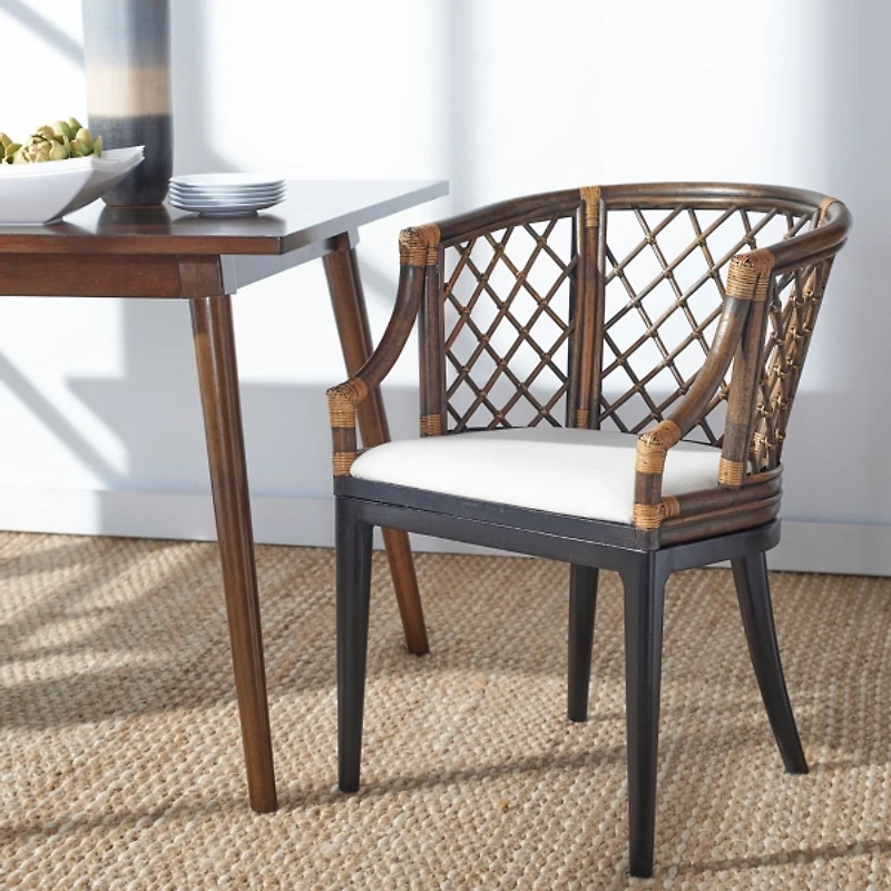 Black & Brown Rattan Carly Accent Chair