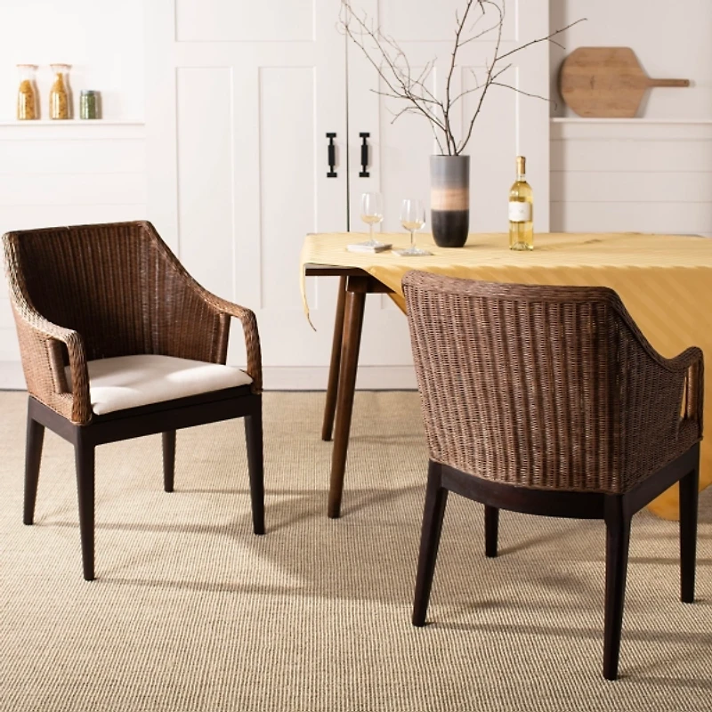 Brown Woven Rattan Rico Accent Chair