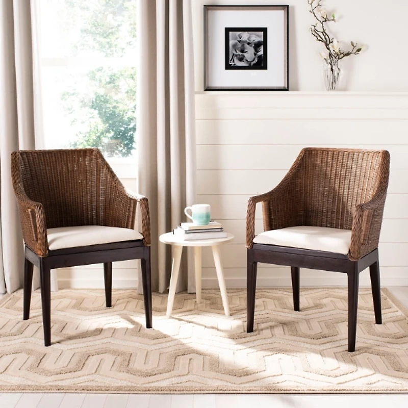 Brown Woven Rattan Rico Accent Chair