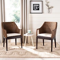 Brown Woven Rattan Rico Accent Chair