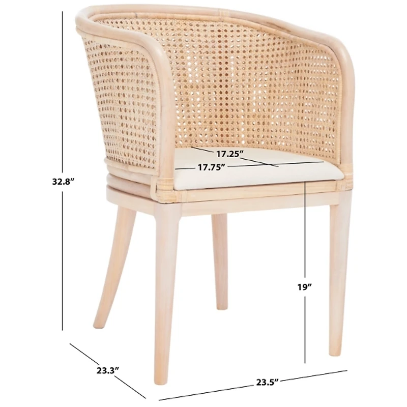 Natural Whitewash Mable Accent Chair