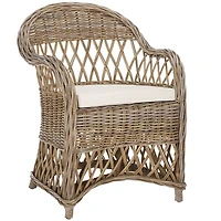 Rattan Wicker Club Accent Chair
