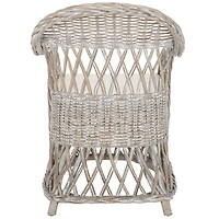 Whitewash Rattan Wicker Club Accent Chair