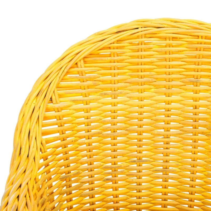 Yellow Wicker Myra Accent Chair