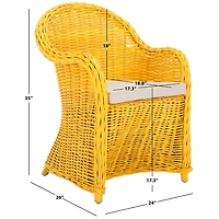 Yellow Wicker Myra Accent Chair