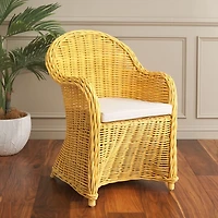 Yellow Wicker Myra Accent Chair