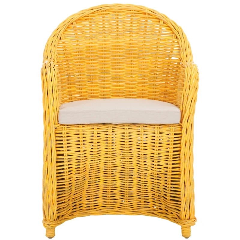Yellow Wicker Myra Accent Chair
