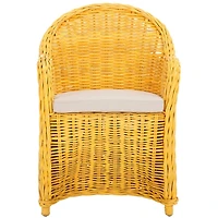 Yellow Wicker Myra Accent Chair