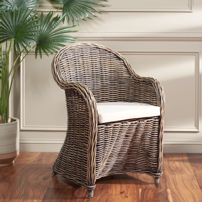 Black Wash Wicker Myra Accent Chair