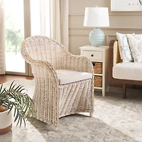 Whitewash Wicker Myra Accent Chair