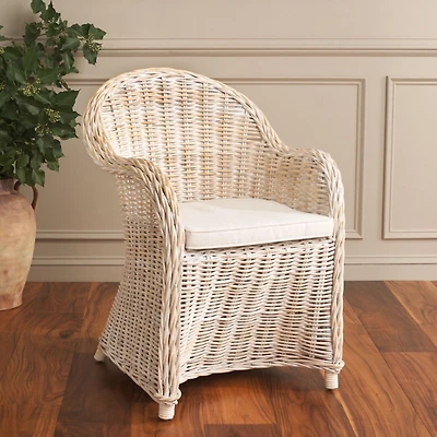 Whitewash Wicker Myra Accent Chair