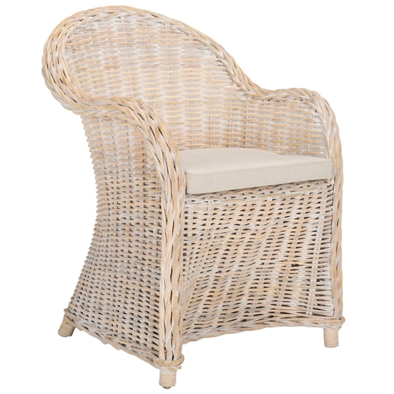 Whitewash Wicker Myra Accent Chair