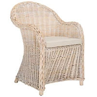 Whitewash Wicker Myra Accent Chair