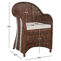 Brown Lacak Rattan Striped Accent Chair