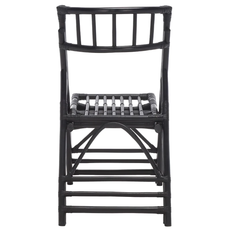 Black Rattan Maya Folding Chairs, Set of 2
