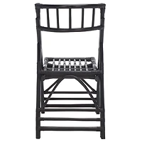 Black Rattan Maya Folding Chairs, Set of 2