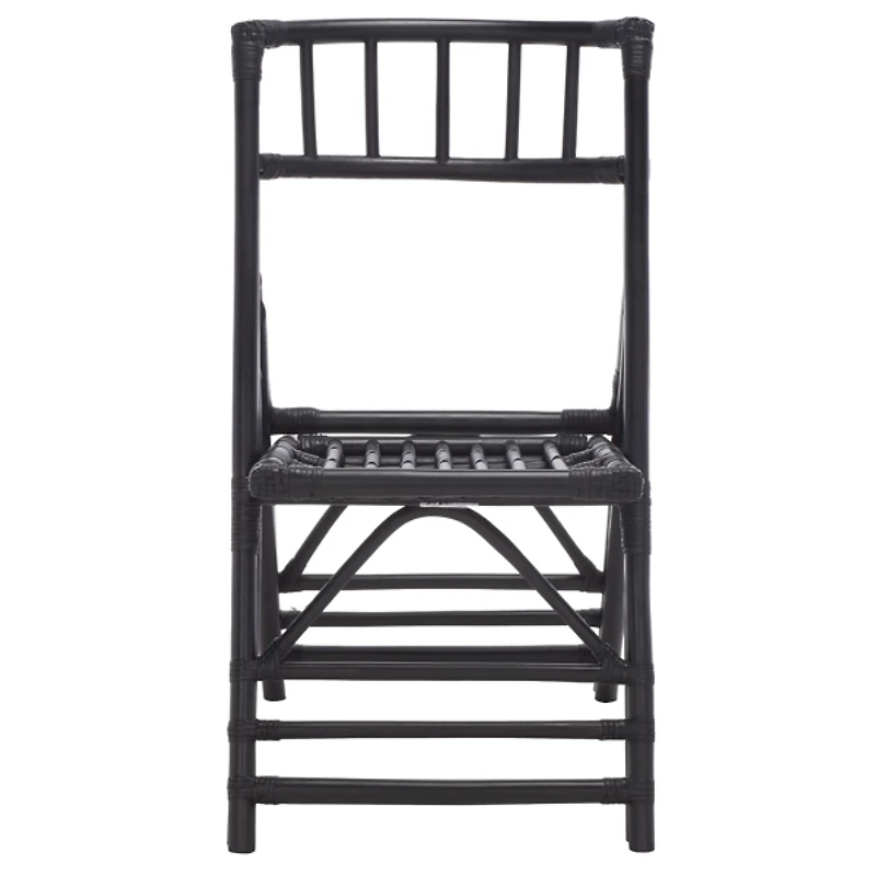 Black Rattan Maya Folding Chairs, Set of 2