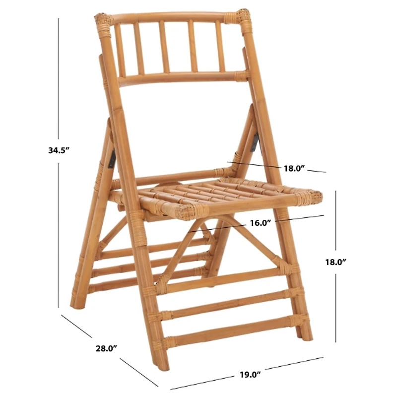 Natural Rattan Maya Folding Chairs, Set of 2