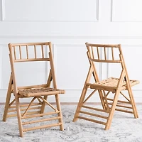Natural Rattan Maya Folding Chairs, Set of 2