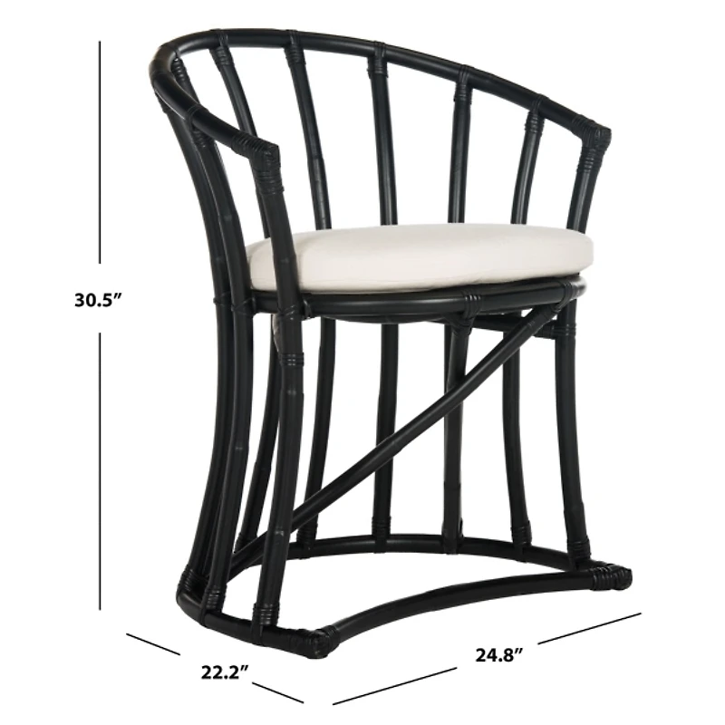Modern Black Rattan Bali Accent Chair