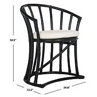 Modern Black Rattan Bali Accent Chair