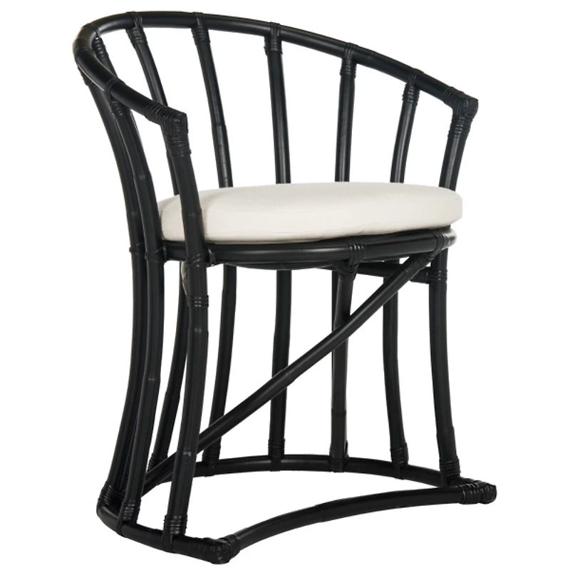 Modern Black Rattan Bali Accent Chair