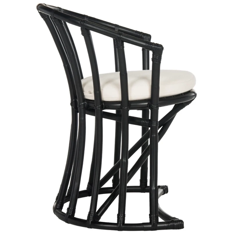 Modern Black Rattan Bali Accent Chair