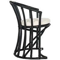 Modern Black Rattan Bali Accent Chair